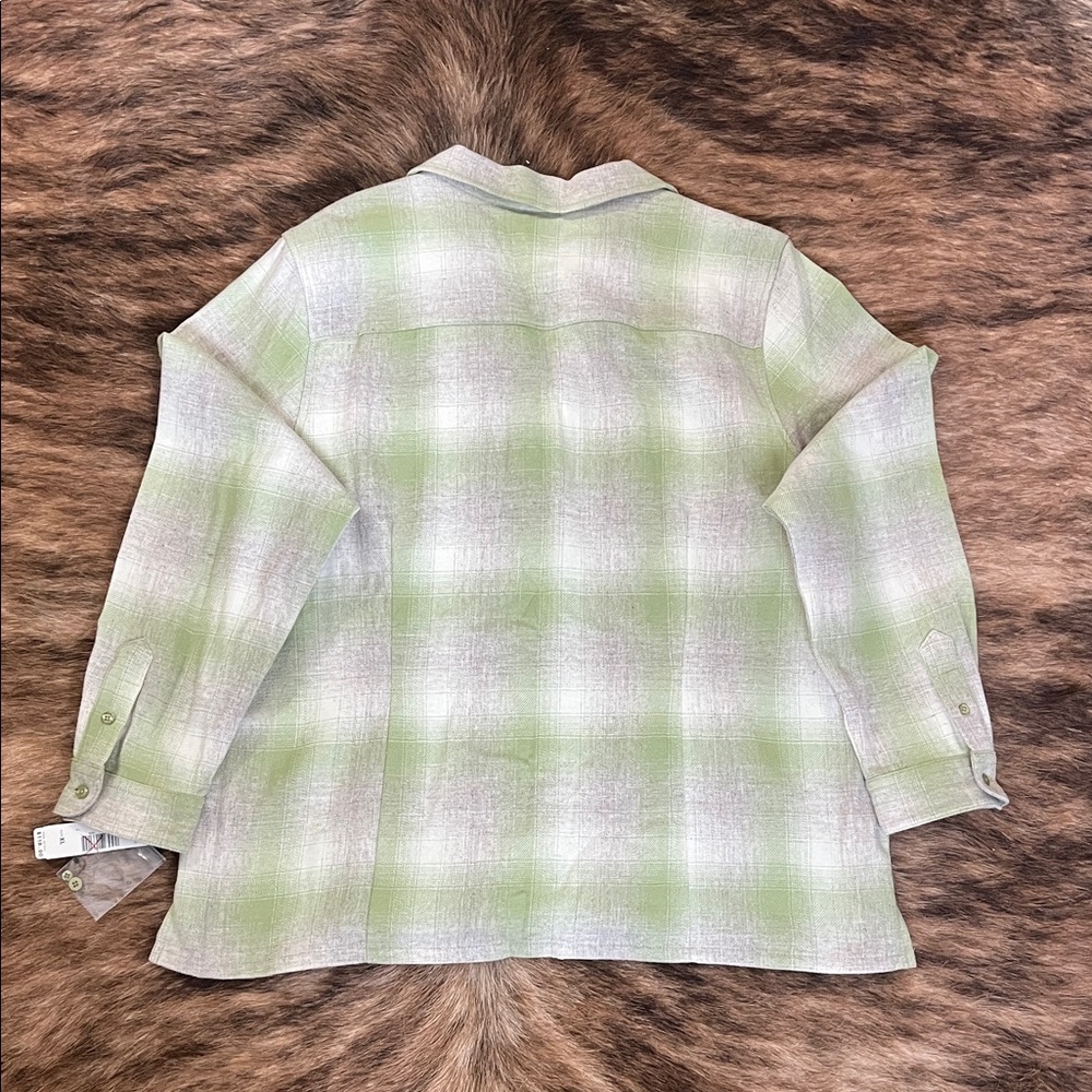 Pendleton Green, light gray, and Cream Plaid Shirt - Picture 5 of 5